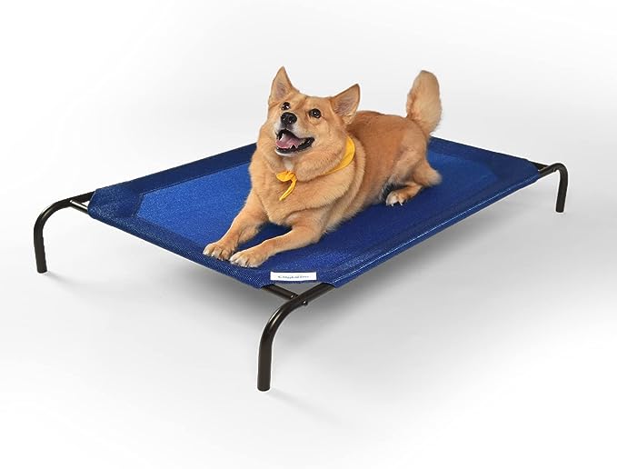 Coolaroo The Original Cooling Elevated Dog Bed, Indoor and Outdoor, Large, Aquatic Blue