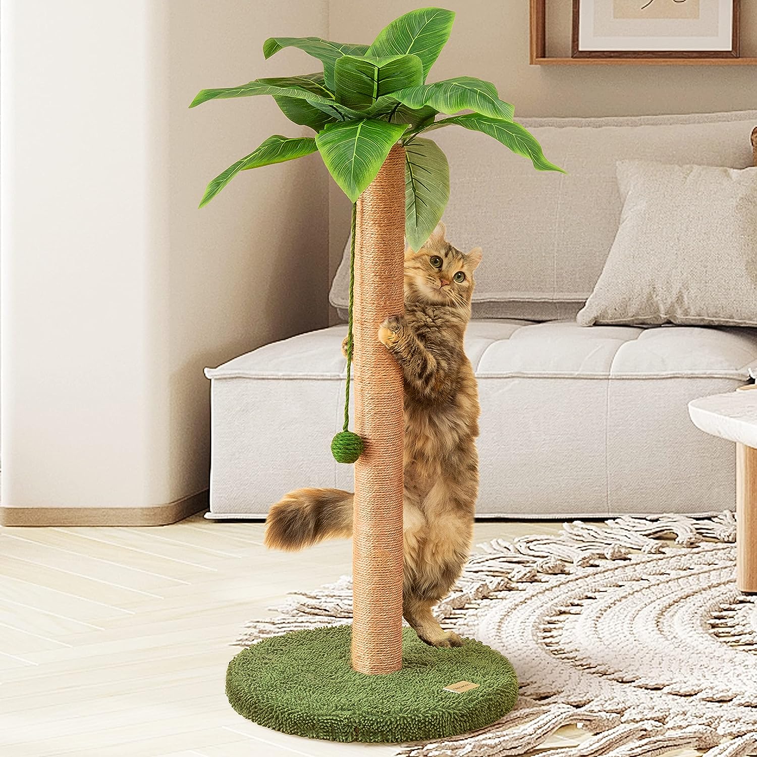 Cat Scratching Post Cat Scratcher 35 inch Tall Scratching Post with Sisal Rope for Indoor Cats Large Cat Scratching Post sisal cat Scratcher Cute for Kitten Scratching Post 