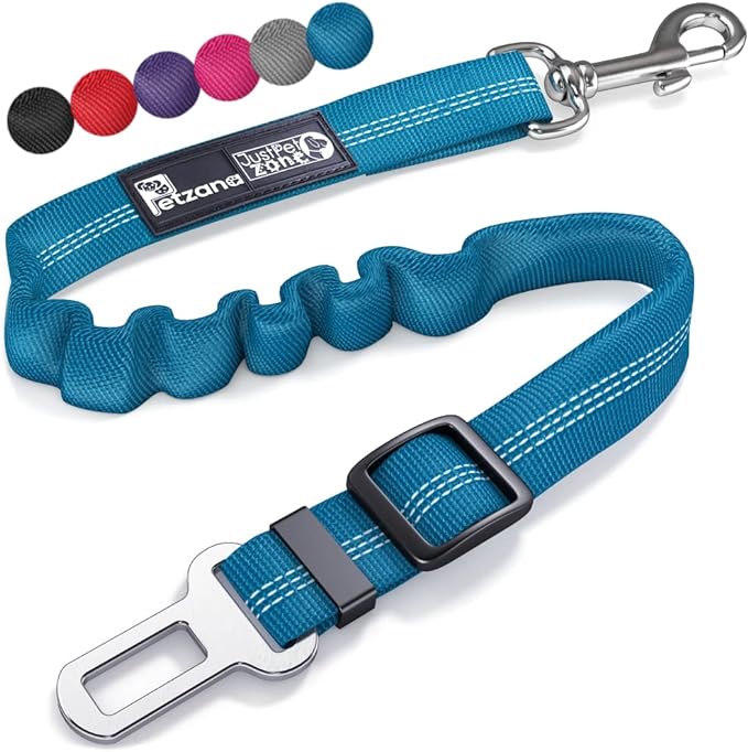 Seat Belt for Dogs with Elastic Bungee Buffer | Car Travel Accessories for Dogs Adjustible